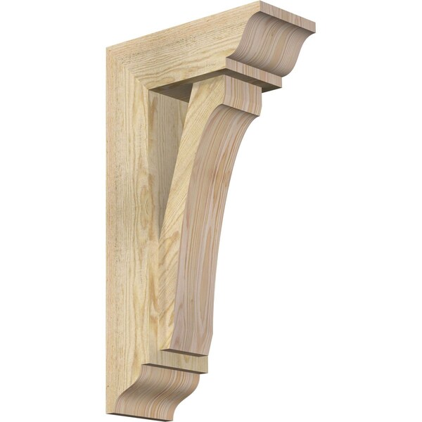 Ekena Millwork Legacy Traditional Rough Sawn Bracket w/ Offset Brace, Douglas Fir, 6"W x 14"D x 26"H BKT0604X14X26LEC01RDF - main